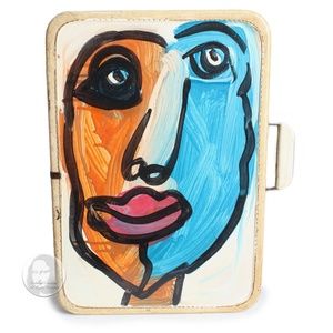 Vintage Peter Keil Painted Suitcase Rolling Stones Berlin Tour '77 Rare Art